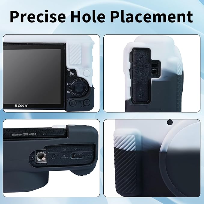 Camera Case for Sony ZV-1, ZV1 Camera Cover Silicone Camera Sleeve Body Skin Protective Case with Removable Lens Cap for Sony ZV 1 Digital Camera, Black&White