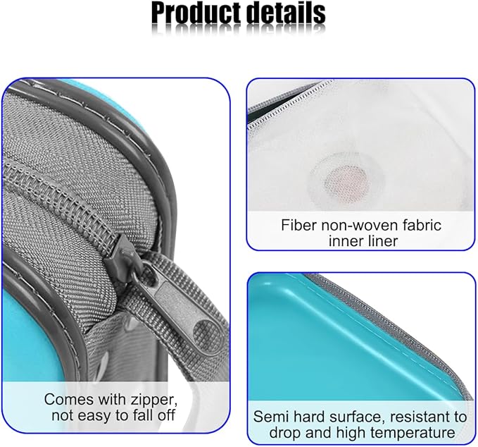 Car CD Case, 48 Capacity Hard Plastic & Non-Woven Fabric Vehicle DVD Case Holder with Zipper, Portable Automotive Disc Wallet Storage Organizer Binder for Travel, Universal Fit (Sky Blue)