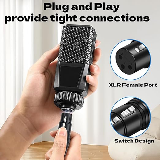 USB Microphone Cable,XLR to USB Cable 16Ft,XLR Female to US-B Mic Link Converter Cable for Microphones or Recording Karaoke Sing