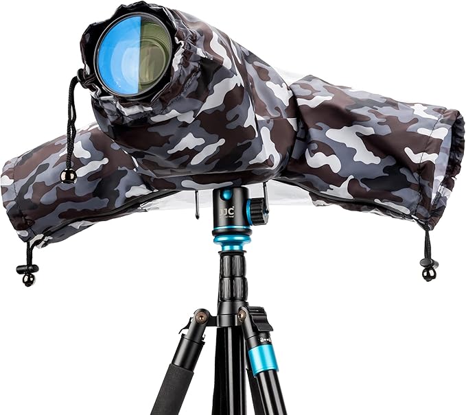 Camera Rain Cover Sleeve Gear Camo for Canon EOS R5 Mark II R10 R7 R6 R Rp Rebel T7 T8i T7i 90D 80D 4000D SL3 SX70 Nikon Z7II Z6II Z5 D780 D850 D7500 D5600 D3500 Coolpix P1100 P1000 P950