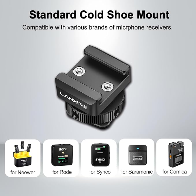 Cold Shoe Mount Adapter with Retractable Pins for Anti Drop Microphone Accessories, Fits for Camera Cage, Monitor, Microphone, LED Video Light and Other Photography Accessories