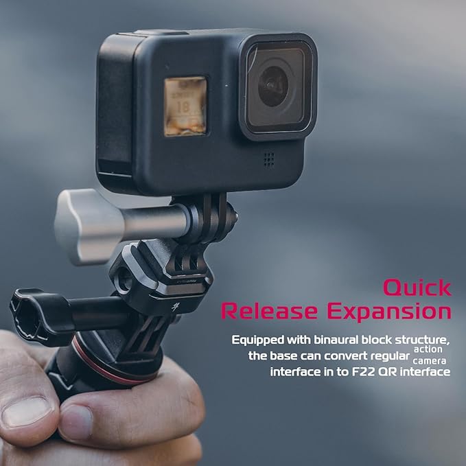 ULANZI F22 Quick Release Kit, Action Camera Adapter with 1/4" Screw, Compatible w Action Cam Series, DJ OSMO Action Series & Insta etc. Vlog, Livestreaming,Video Recording Photography Accessories.