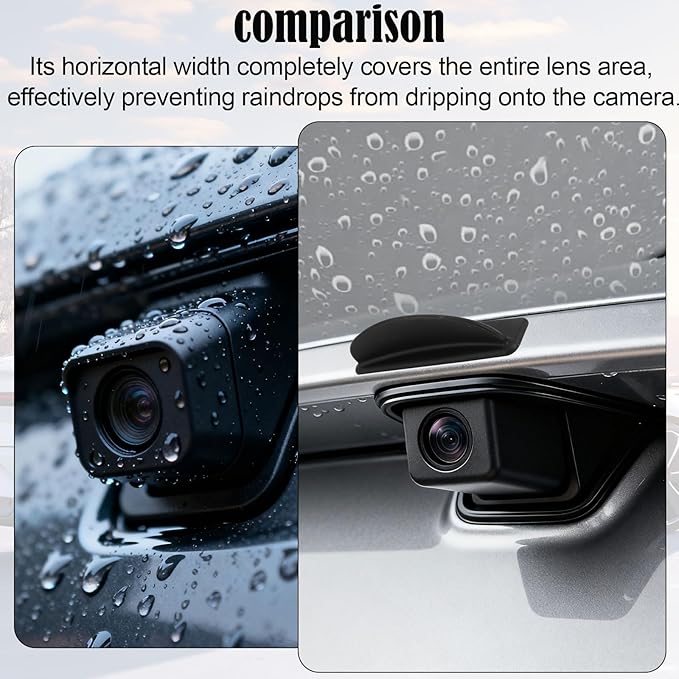 2pcs Rear View Backup Camera Cover, 2 Color Silicone Car Rear View Camera Anti-Rain Cover for Cars Exterior Accessories(Black & White)