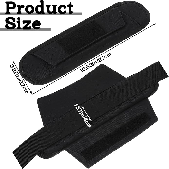 Xindojuz Extra Thick Shoulder Strap Pad, Black Shoulder Pad for Bag Strap, Soft Removable Backpack Pads Padded Shoulders Straps Fastener Cushions for Women Men Guitar Duffle Bag Straps Replacement