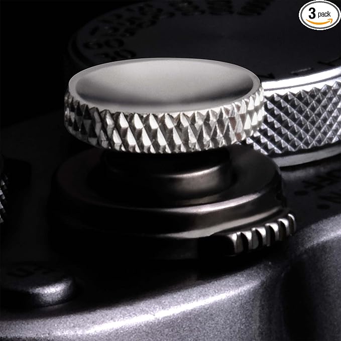 Fujifilm Camera Soft Release Button: 3 Pcs Shutter Button of Camera Accessories - Fuji Fujifilm X-M5 X-T5 X-T4 X-T3 X-T30 X-T30 II X-T20 X-PRO3 X100VI X100V X-E4 X-E3 (Silver)