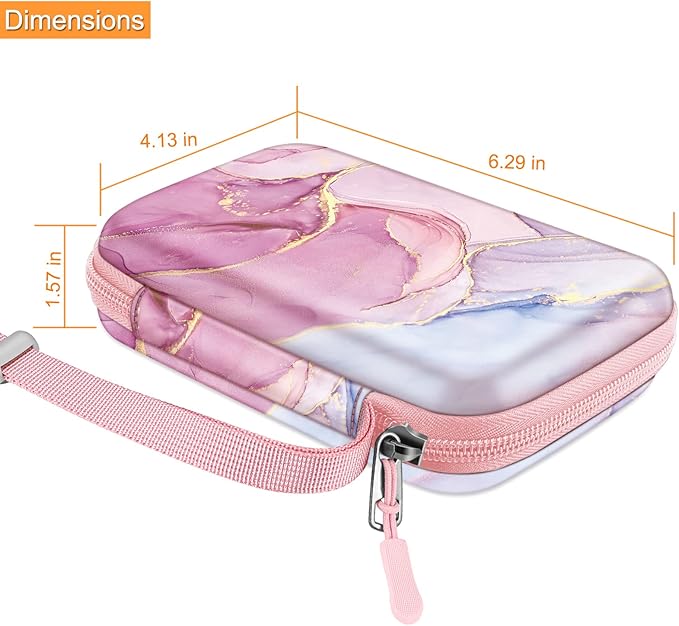 FINTIE Case for HP Sprocket Select/Sprocket Plus Smartphone Printer, Canon Ivy Mini/CLIQ 2/CLIQ+2 Instant Camera - Shockproof Hard Shell Carrying Case, Dreamy Marble