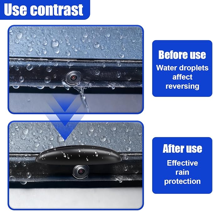 Car Rear View Camera Cover, Universal Rainproof Automotive Backup Camera Protective Guard, Car Reversing Cameras Exterior Modification Accessories for Blocking Rainwater (Black)