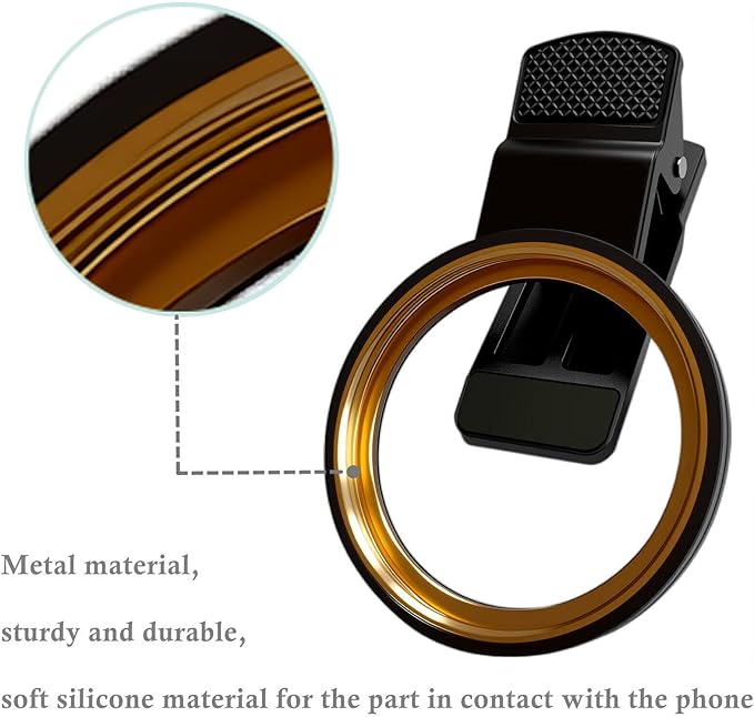 Portable Universal 52mm Thread Clip for Cell Phone Camera Assistant Lens and Effects Filters, for iPhone, Samsung and Other Camera Phone Lens Installation 52mm ND, CPL, UV and Other Filters.