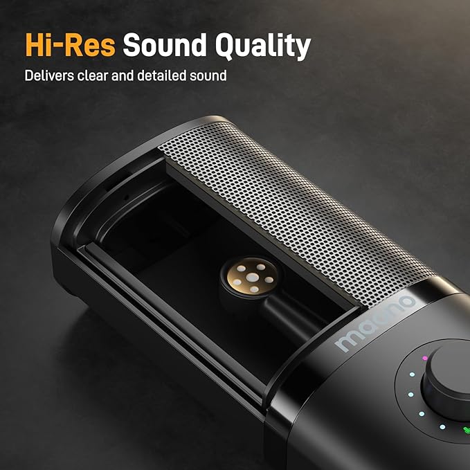 MAONO USB Condenser Microphone-Studio Mic with Shock Mount, Boom Arm, Software, Mute, Gain Knob, Volume Control for Streaming, Recording, Singing, Podcasting, Content Creation, Audiobooks-PM450
