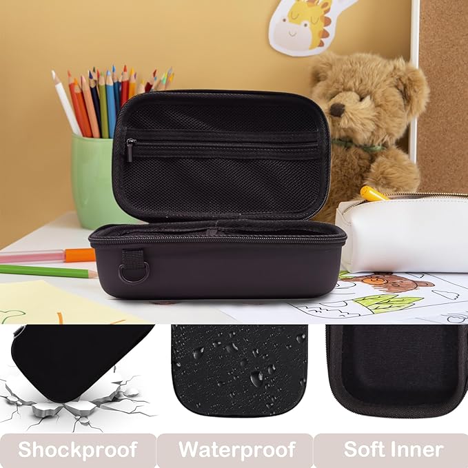 Instant Print Film Camera Case for Kid Cameras & Digital Video Camera, Hard Storage Holder Organizer Bag Compatible with ESOXOFFORE/Dylanto/Anchioo/MINIBEAR and More (Black)