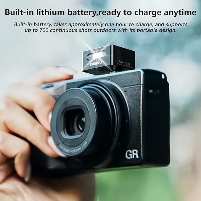 Mini Camera Flash-CF3 Manual Mini Flash,GN5, Aluminum Hot Shoe Flash Speedlight for Ricoh GR3/Sony ZV1/Fuji/Canon/Nikon for Film Camera/DSLR.(Black)