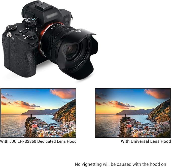 Petal Screw in Lens Hood for Sony FE 28-60mm f/4-5.6 Lens SEL2860 and Sony E PZ 16-50mm f/3.5-5.6 OSS Lens SELP1650 on Sony ZV-E1 ZV-E10 A7C A6400 A6300 A6100 A6000 with a 40.5mm Adapter Ring