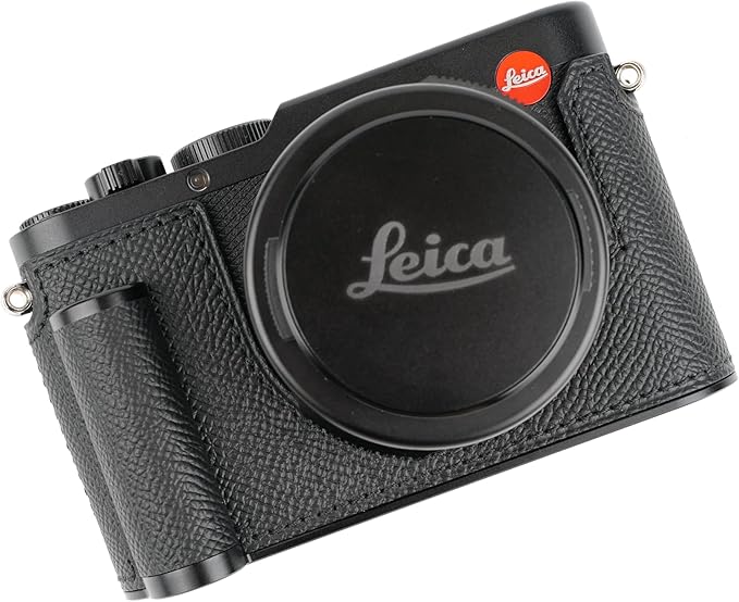 Handmade Genuine Leather Camera Half Case for Leica D-LUX 8 /Leica D-LUX8 Case - Top Layer Cowhide Body + Metal Base Plate+ Hand Shank Design