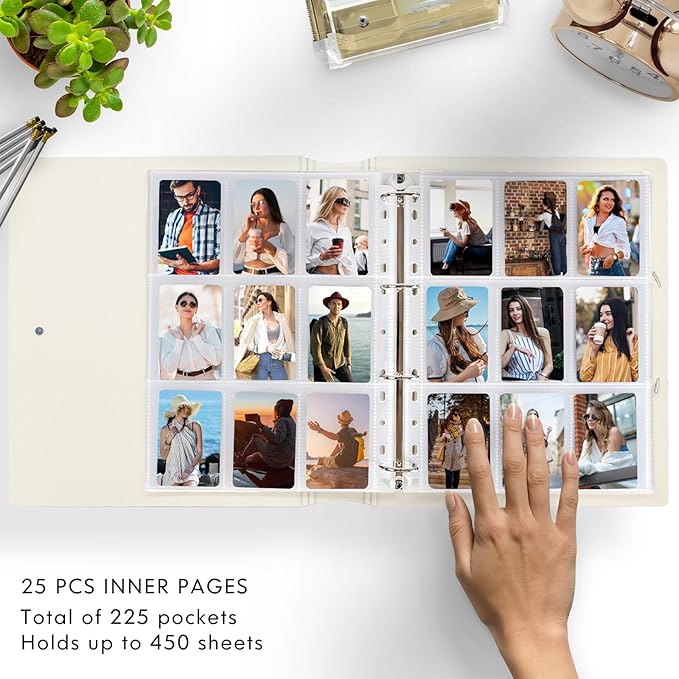 A4 Kpop Photocard Binder with 25 Pages 9 Pocket, 2x3 inch Kpop Photocard Holder Book, Photo Album for Fujifilm Instax Mini Camera Polaroid Printer Photo Film (Purple)