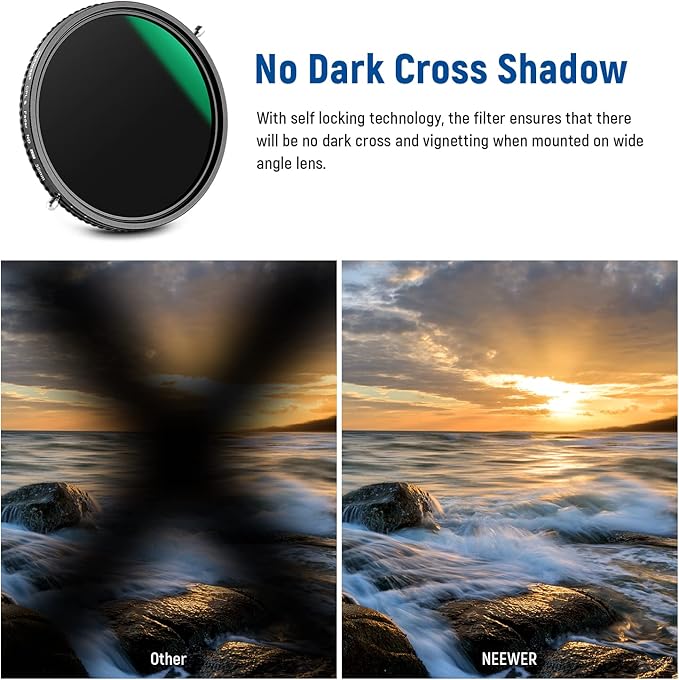 NEEWER 2 in 1 55mm Variable ND Filter ND2–ND32&CPL Filter(Circular Polarizer Filter) No X Cross/30 Layer Nano Coated/HD Optical Glass/Ultra Slim Aluminum Alloy Frame/Water Repellent/Scratch Resistant