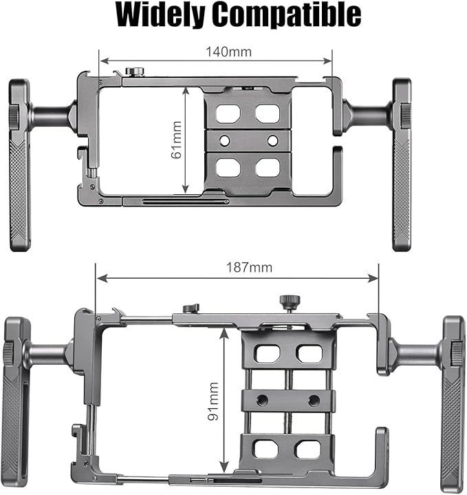 PCR-01 Smartphone Cage Universal Phone Video Rig Kit with Handle, Phone Stabilizer for Video Recording Cell Phone Filming Accessories