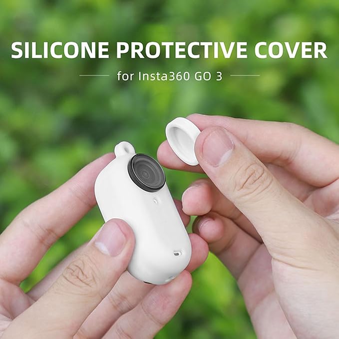 LICHIFIT Silicone Protective Case Set for Insta360 GO 3 Action Camera Housing Soft Shell Cover Skin + Lens Cap + Neck Strap Lanyard Accessories