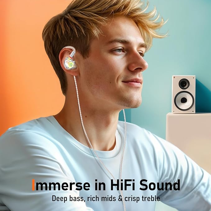 Vibes 202ML Wired Earbuds - HiFi in Ear Headphones for iPhone 5–14, Noise Isolating Ear Buds w/ Mic - Clear Sound, Deep Bass, Comfort-Fit Earphones - MMCX–LTN, Silver Plated Cord, Carrying Case
