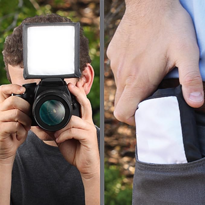 ENHANCE Camera Light Diffuser Softbox for Pop Up and External Speedlites with Foldable, Universal Design, Compatible with Neewer, Altura, Youngnuo, Canon, Nikon, and More Speedlite Flashes