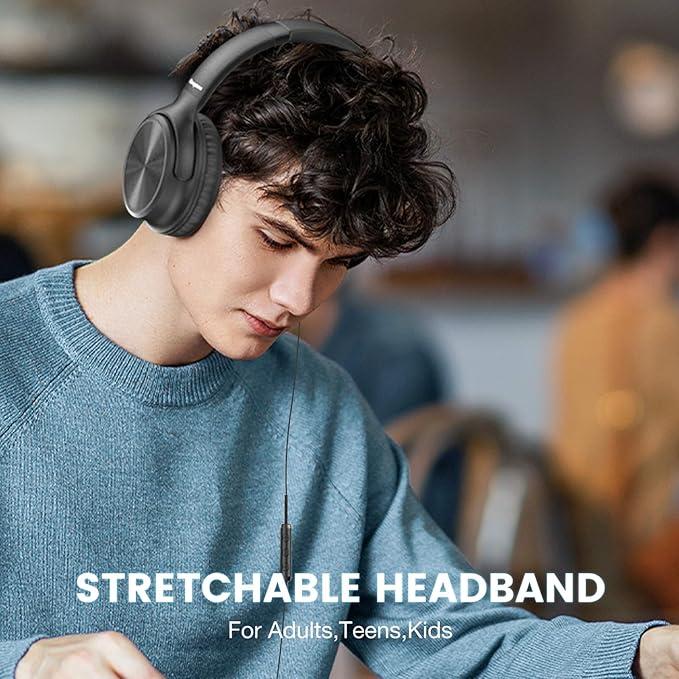 USB C Headphones Wired, Over Ear USB C Wired Headphones with Microphone, Volume Control, HD Stereo Sound, Foldable USB Type C Headphone for Adult/Teens/Laptop/Computer/iPhone 15/16/17, Black