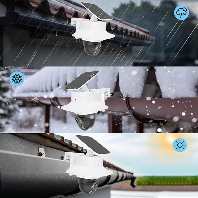 Gutter Mount Bracket and Rain Cover Compatible with Eufy Security SoloCam S340,Security Camera Accessories Camera Gutter Mount and Sun and Rain Shield for Outdoor(White)