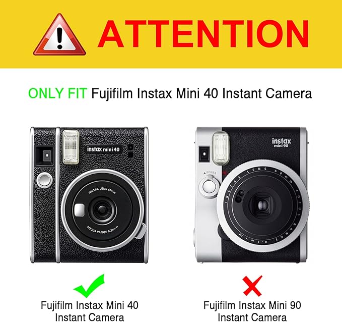 Fintie Protective Case for Fujifilm Instax Mini 40 Instant Camera - Premium Vegan Leather Bag Cover with Removable Adjustable Strap