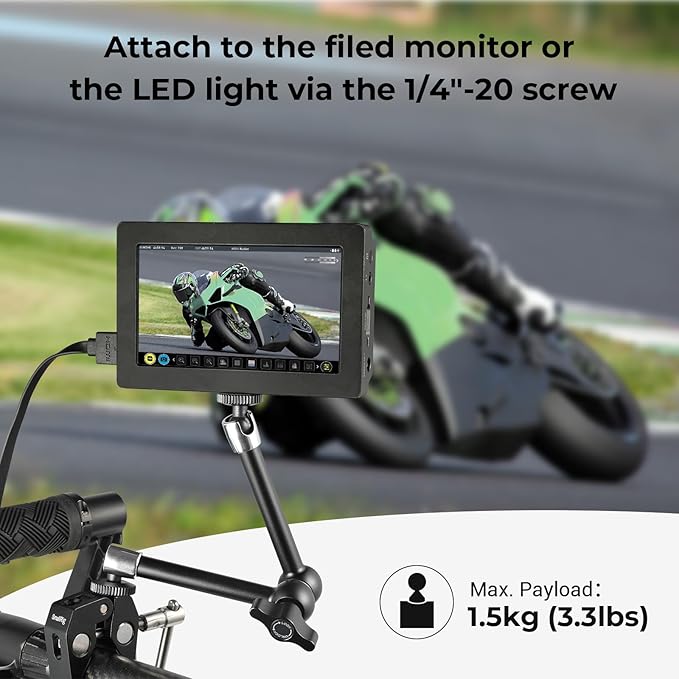 SmallRig 9.8-inch Magic Arm 2-Pack, Adjustable Articulating Friction Arm Mount with 1/4"-20 Thread Screw, for Camera Monitor/LED Light Setup, 5317