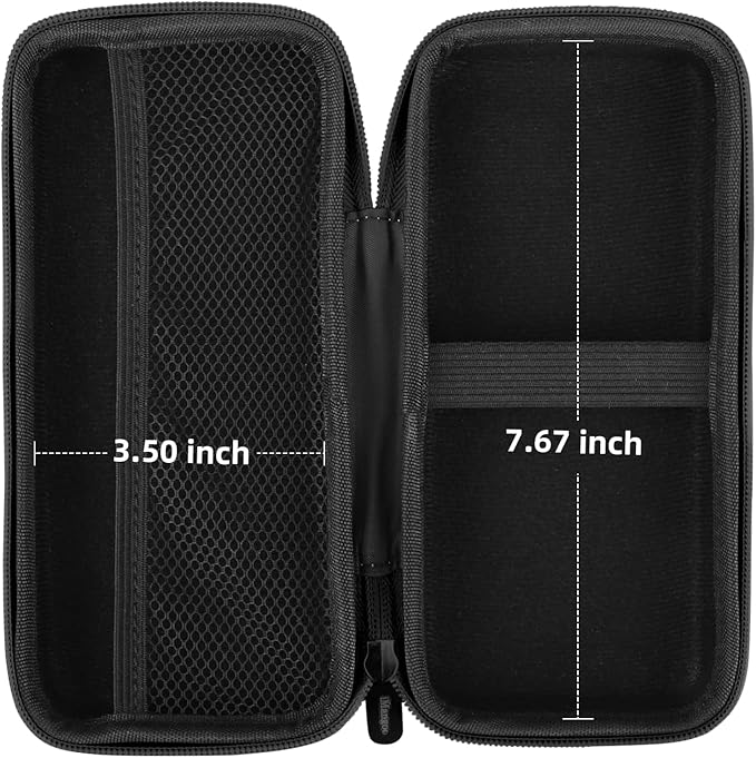 iMangoo Travel Essentials Electronics Organizer Charger Case Portable Dual Zipper Shockproof Pouch Tech Purse Cord Cable Pouches Power Bank Storage Accessories Bag for Women Men,8.5x4.5x2 Black
