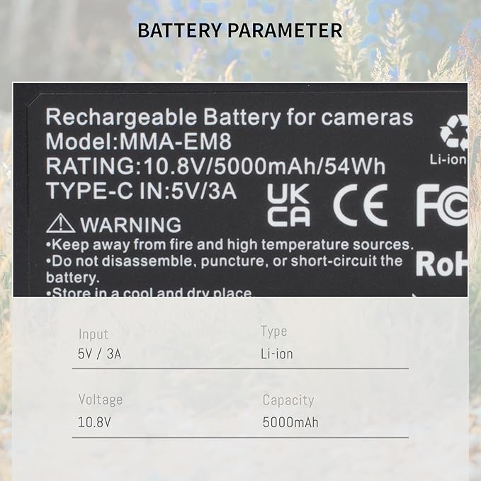 2 Pack Battery Compatible for Moultrie Edge, Edge 2, Edge Pro, Edge 2 Pro Series Cellular Trail Camera, Hunting Cameras Rechargeable Lithium-Ion Battery Pack with Type-C Charging Cable 10.8V 54Wh