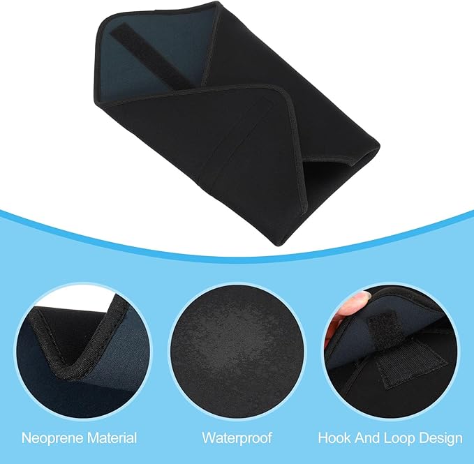 PATIKIL Camera Protective Wrap, 18"x18" Lens Wrap Cloth with Thick Protective Neoprene, Lens Pouch Bag with Hook and Loop for Lens, SLR, Black Grey