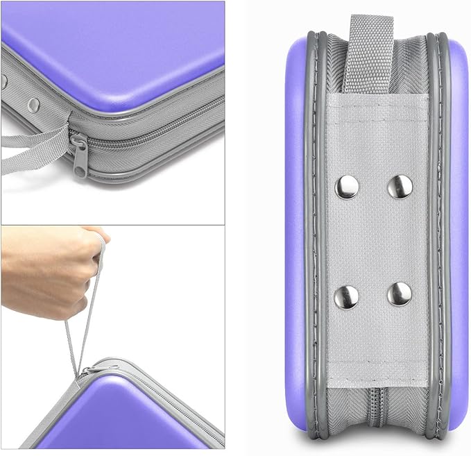CD Case, 40 Capacity CD/DVD Case Holders Wallet Hard Plastic DVD Disc Cases Storage Binder for Car Home Office Travel (Lavender)