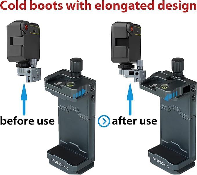 Metal Phone Tripod Mount Adapter Adjustable Phone Mount for Tripod with Arca Base Universal Metal Adjustable Clamp Phone Holder for Tripod (Quick Release Cell Phone Clip)