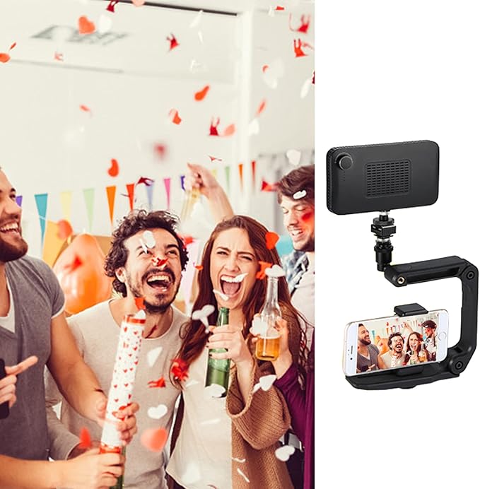 UGrip Video Filming Camera Handle, Handheld Stabilizer Holder Grip for DSLR and Digital Video Camera, Foldable U Shape Design with Built in Hex Wrench and Universal Screw HOL