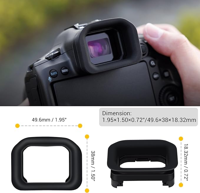 R5 Mark II Eyecup Eyepiece, Extended Rubber Eye Cup Viewfinder Cover for Canon EOS R5 Mark II R5 II Mirrorless Camera(Not for R5/R5C/R6/R6II),Replaces Canon ER-KE Eyecup, Soft Silicone Material