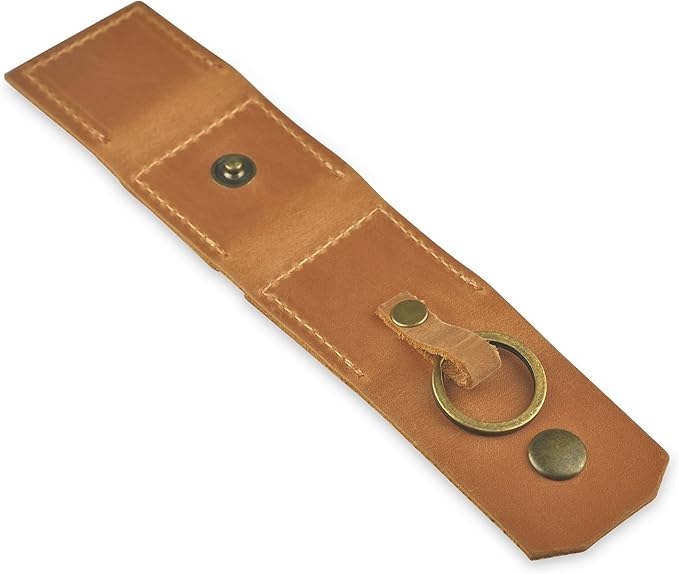Leather SD Card Holder Keychain, SD Card Case Key Fob, Micro SD Card Holder Organizer, SD Card Storage Case, Memory Card Case Cover, Travel Memory Card Case (Vintage Brown)
