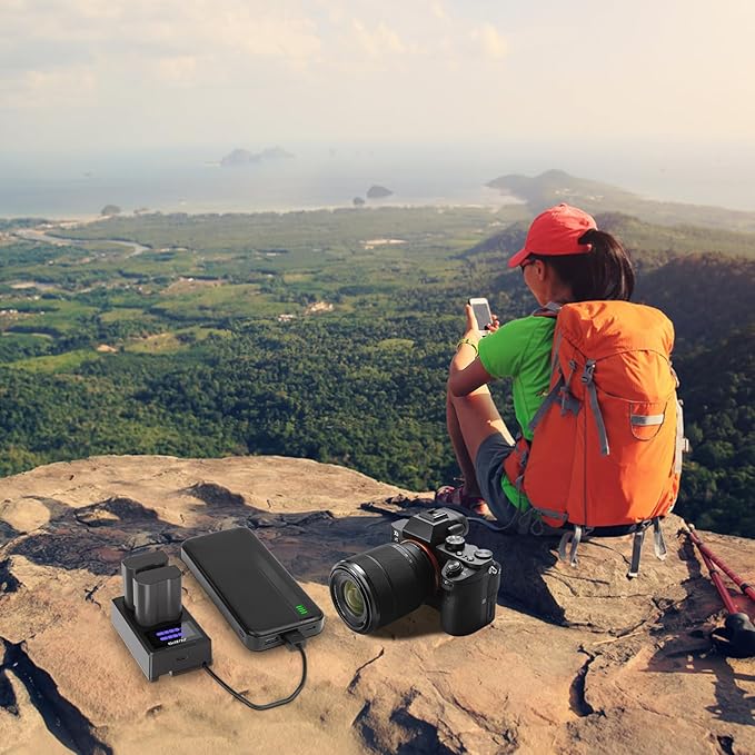 JYJZPB EN-EL15C Battery Charger Set with Built in Cable Compatible for Nikon D7000 D7100 D7200 D7500 D750 ZF Z6 Z6 ii Z7 Z8 D500 D850 ZR Camera Battery