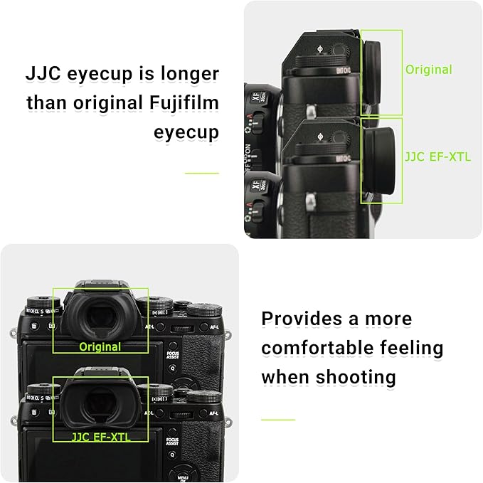 JJC Viewfinder Eyecup Eyepiece for Fuji Fujifilm X-T5 X-T4 X-T3 X-T2 X-T1 X-H1 X-H2 X-H2S GFX 100 GFX 100S GFX 50S and GFX 50S II Camera, Replaces Fuji Fujifilm EC-XT L Eyepiece