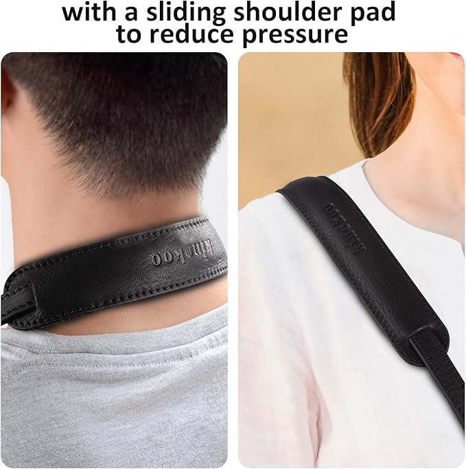 MUZIRI KIINOKOO Genuine Leather Camera Neck Shoulder Strap - Vintage Leather Shoulder Strap for Most of Digital Cameras