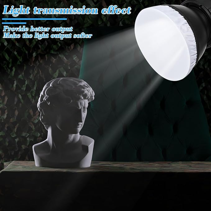 4PCS 7"/18cm Light Diffuser, White Soft Lamp Shade Diffuser Cover Standard Cloth Diffusers Light Sock Great for Studio Strobe Reflectors, Video Shooting