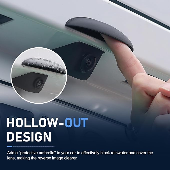 Car Rear View Camera Anti-Rain Cover, Plastic Back Up Camera Shield, Vehicle Reversing Cam Modification Protective Accessory, Universal for Most Cars (Black)