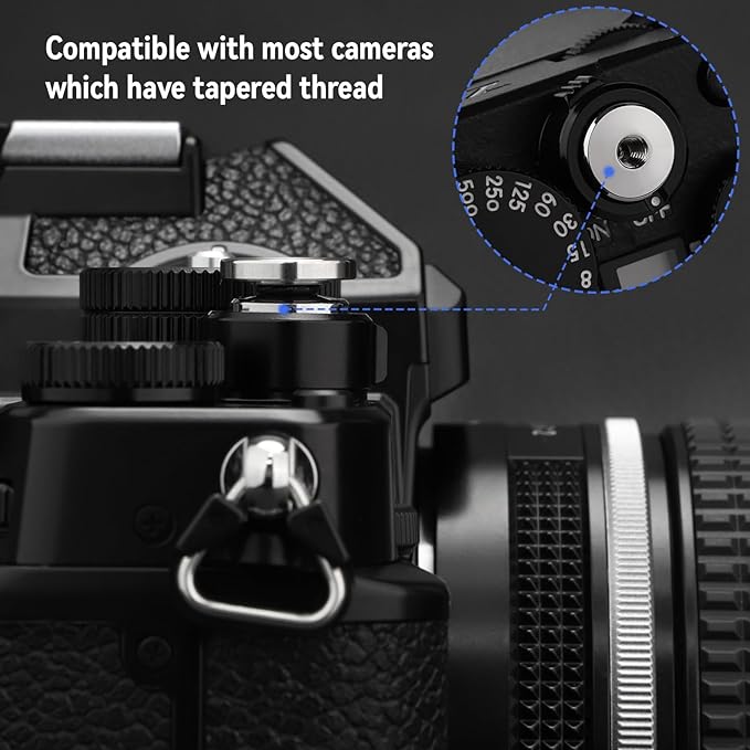 Exquisite Metal Concave Shutter Release Button for Fujifilm XE5 GFX100RF XM5 X100VI X100V X-T5 X-T4 X-T3 X-T30 X- X-T20 X-PRO3 X-E4 for Nikon Zf for Leica Q3 M10 for Sony RX1 R,Diameter 0.47in Silver