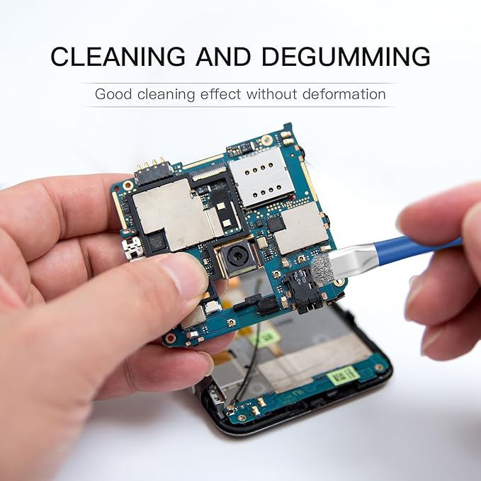 GTHUNDER 2pcs Phone Motherboard IC Cleaning Brush,Double Head Anti-Static ESD Safe Hard Brush,Motherboard Cleaning Tools Cleaning Brush for Computer, Mobile Phone,Watch Etc Circuit Board Cleaner-Blue