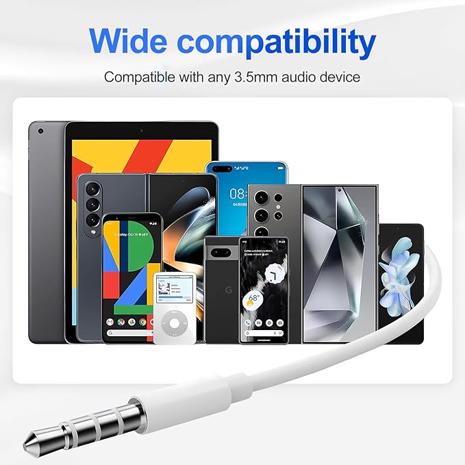 Wired Earbuds 2 Pack, in-Ear Headphones HiFi Stereo Earbuds, Wired Earphones with Microphone Volume Control Compatible with Laptop/MP3/iPhone/ipad/Android/Computer and Other 3.5mm Jack Devices