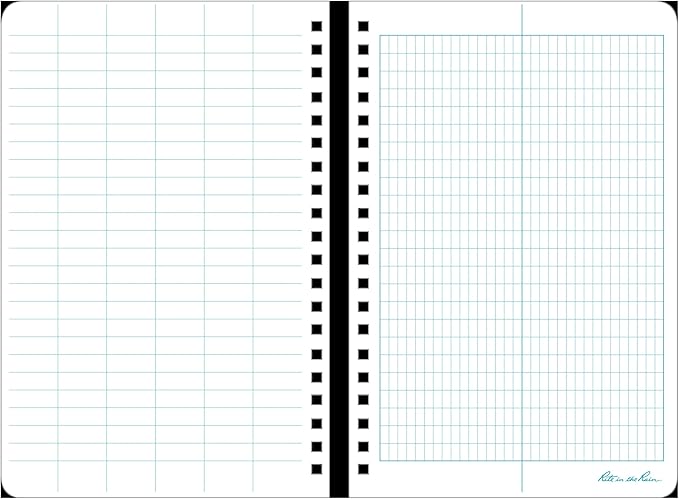 Rite in the Rain Weatherproof Side Spiral Notebook, 4.625" x 7", Yellow Cover, Transit Pattern (No. 303)