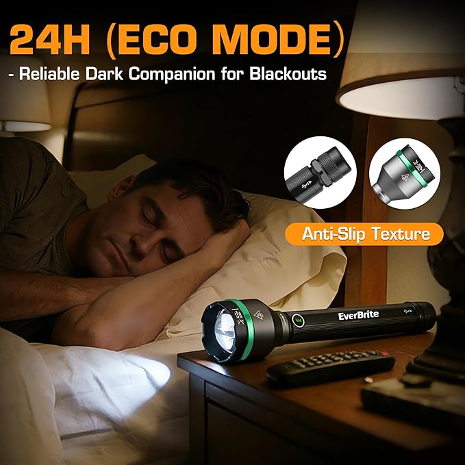 EverBrite 5000 High Lumens Rechargeable Flashlight, 5 Modes Zoomable Tactical Flash Light High Powered, LED Super Bright Spotlight for Hunting Hiking Camping Home Emergency& Survival Gear
