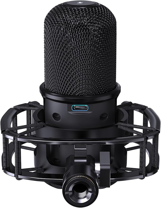 Custom Built for SoloCast Shock Mount with pop filter, 2026 Upgrade Anti-Vibration Suspension Elastic Shock Mount Holder Clip Mics Stand with Screw Adapter Compatible with Hyperx SoloCast Microphone