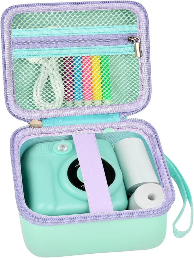 PAIYULE Kids Instant Print Camera Case Compatible with ESOXOFFORE for Dylanto for DUDUDRAGON for GKTZ for Dafotil for Careenoah for Aasonida Toddler Digital Prints Paper Storage Bag (Box Only) Green