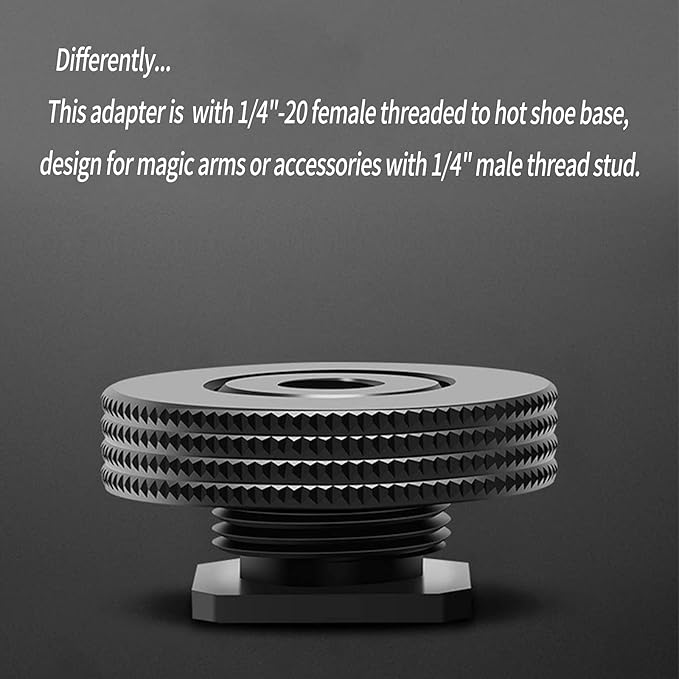 [2 Packs]- Atmoshue 1/4" Female Thread to Hot Shoe Adapter, Hot Shoe Mount Adapter with 1/4 to 1/4" Male Screw Adapter for Magic Arm, Monitor, Video Light