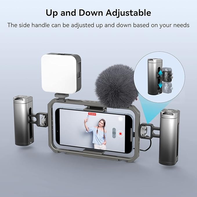 Bundle: SmallRig Side Handle Grip for Smartphone Cage Video Rig 3838+ SMALLRIG SSD Holder 2-in-1 SSD Mount Bracket for MagSafe with Cold Shoe Cable Clamp 4779