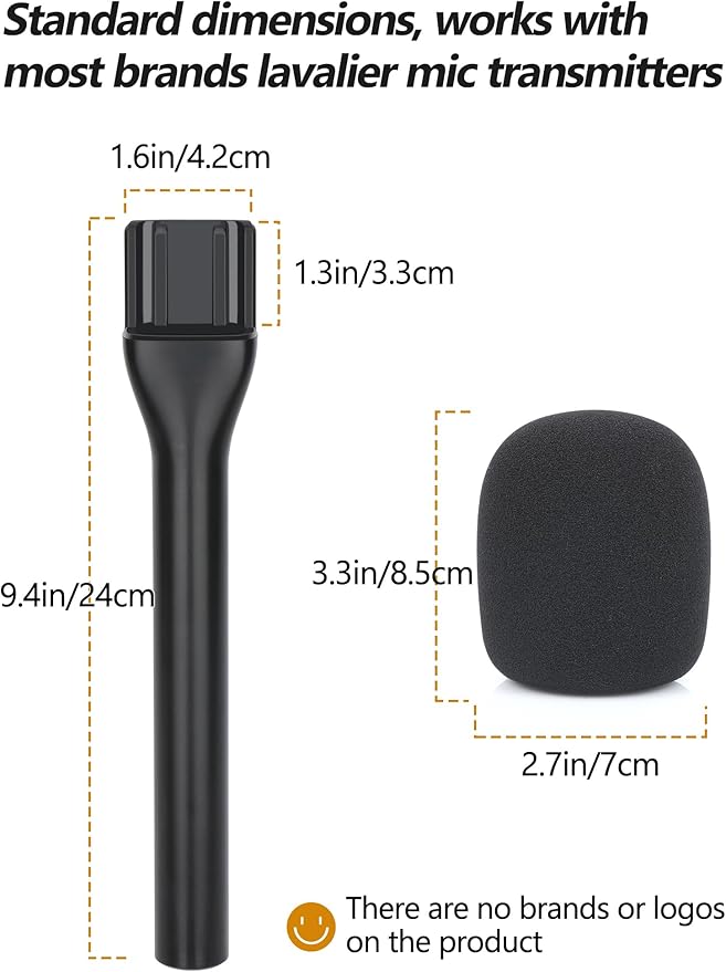 YOUSHARES Interview Microphone Handheld Adaptor for Rode Wireless Go II/Wireless PRO/Wireless ME/DJI Mic/DJI Mic 2